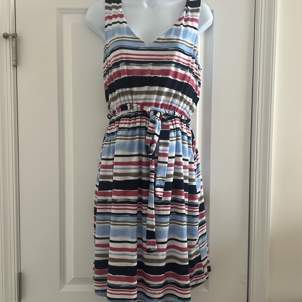 Pink Blush Striped Maternity Dress